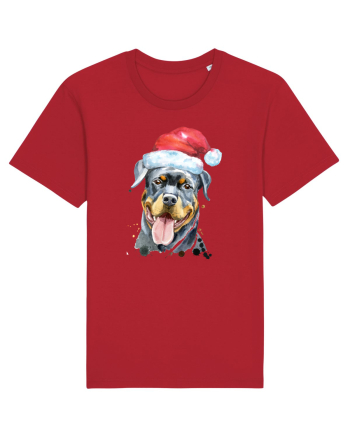 Rottweiler Santa Hat Red