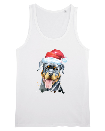 Rottweiler Santa Hat White
