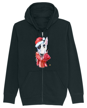Bullterrier Santa Hat Black
