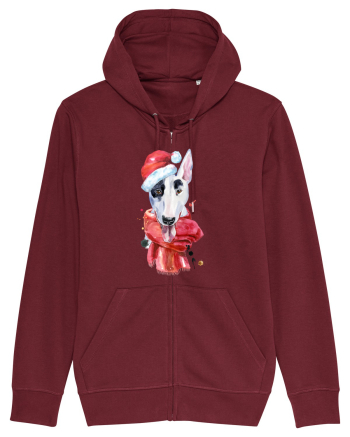 Bullterrier Santa Hat Burgundy