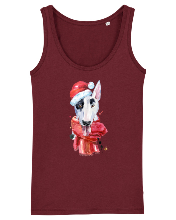 Bullterrier Santa Hat Burgundy