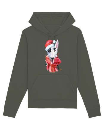 Bullterrier Santa Hat Khaki