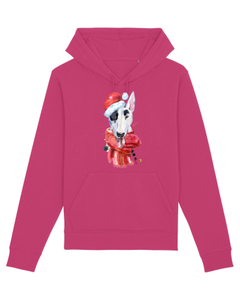 Bullterrier Santa Hat Raspberry