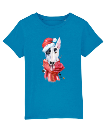 Bullterrier Santa Hat Azur