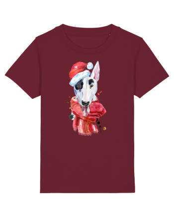 Bullterrier Santa Hat Burgundy