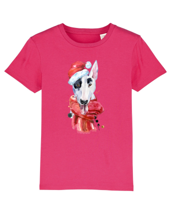 Bullterrier Santa Hat Raspberry