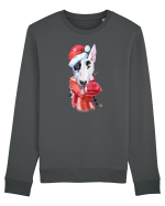 Bullterrier Santa Hat Bluză mânecă lungă Unisex Rise