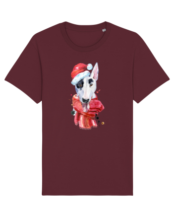 Bullterrier Santa Hat Burgundy