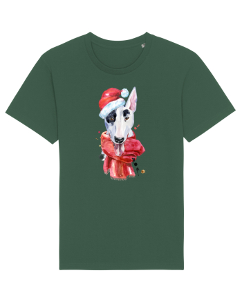 Bullterrier Santa Hat Bottle Green