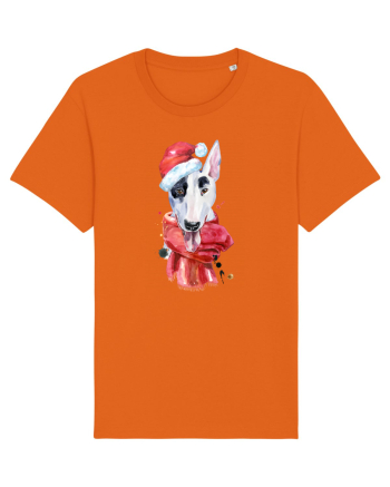 Bullterrier Santa Hat Bright Orange