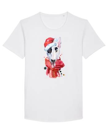 Bullterrier Santa Hat White