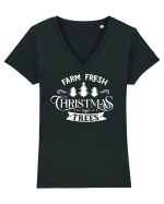 Farm Fresh Trees White Tricou mânecă scurtă guler V Damă Evoker