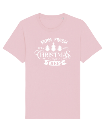 Farm Fresh Trees White Cotton Pink