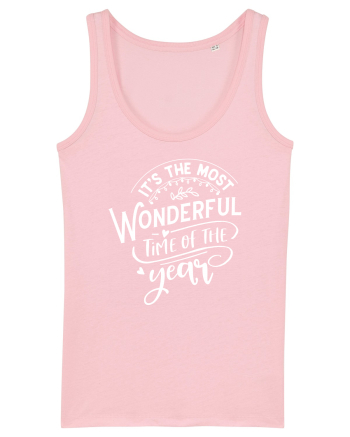Its the most wonderful time White Cotton Pink
