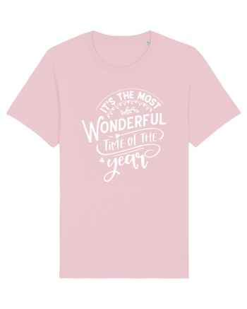 Its the most wonderful time White Cotton Pink