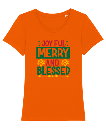 Joyful Merry and Blessed Bright Orange