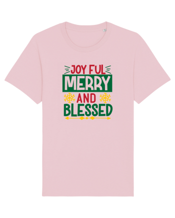 Joyful Merry and Blessed Cotton Pink