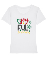 Joyful Black Green Tricou mânecă scurtă guler larg fitted Damă Expresser