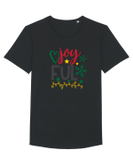 Joyful Black Green Tricou mânecă scurtă guler larg Bărbat Skater