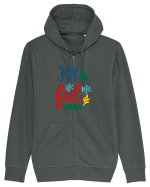 Joyful Feet Green Hanorac cu fermoar Unisex Connector