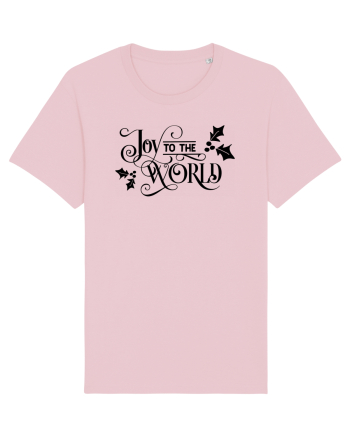 Joy to the World Black Cotton Pink