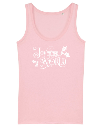 Joy to the World White Cotton Pink