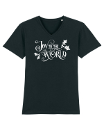 Joy to the World White Tricou mânecă scurtă guler V Bărbat Presenter