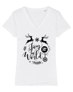 Joy to the World Black 2 Tricou mânecă scurtă guler V Damă Evoker