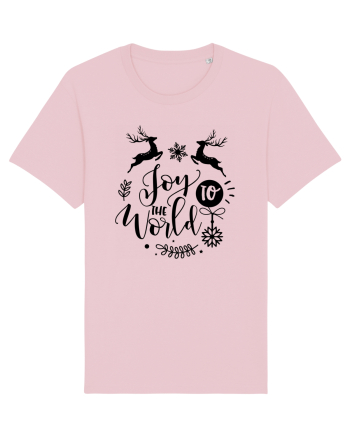 Joy to the World Black 2 Cotton Pink