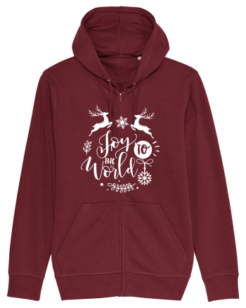 Joy to the World White 2 Burgundy