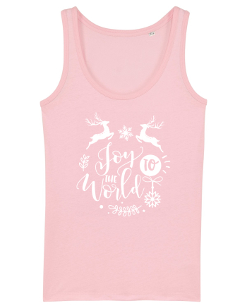 Joy to the World White 2 Cotton Pink