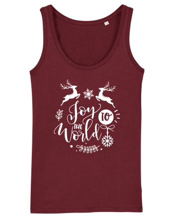 Joy to the World White 2 Burgundy