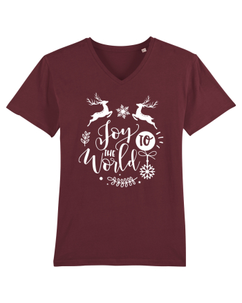 Joy to the World White 2 Burgundy