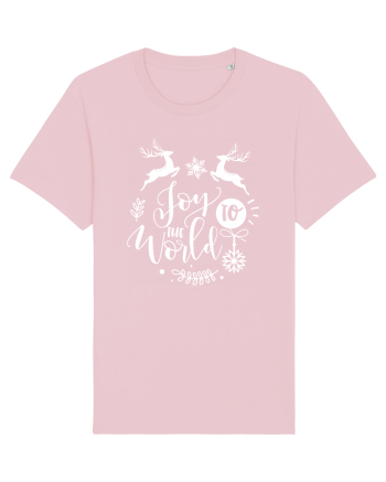 Joy to the World White 2 Cotton Pink