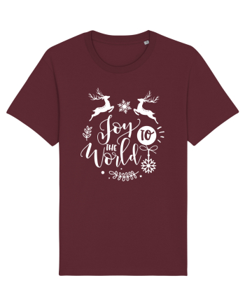 Joy to the World White 2 Burgundy
