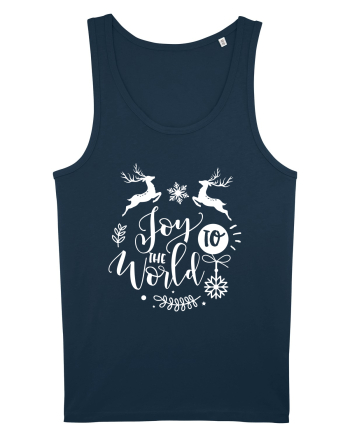 Joy to the World White 2 Navy