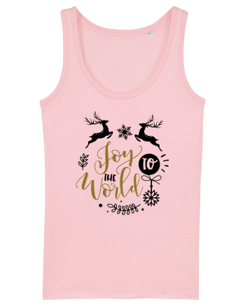 Joy to the World Gold Cotton Pink