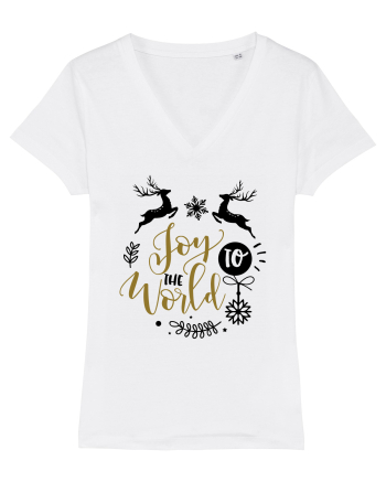 Joy to the World Gold White