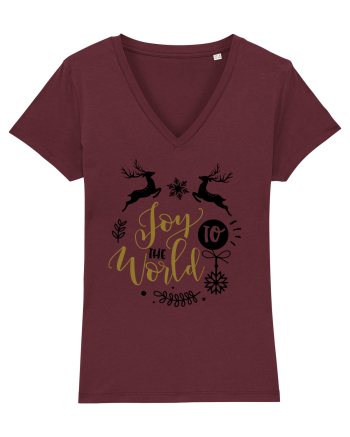 Joy to the World Gold Burgundy