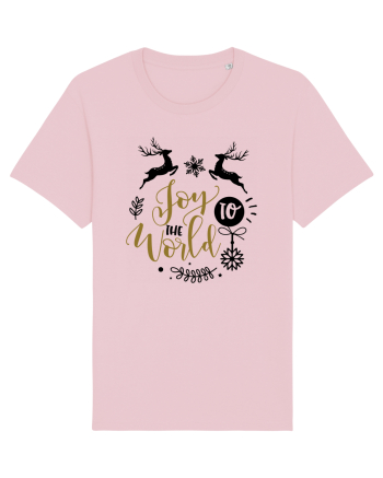 Joy to the World Gold Cotton Pink
