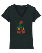 Joy to the World Elf Hat Tricou mânecă scurtă guler V Damă Evoker