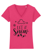 Let it Snow Black Tricou mânecă scurtă guler V Damă Evoker