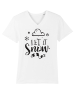 Let it Snow Black Tricou mânecă scurtă guler V Bărbat Presenter