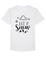 Let it Snow Black Tricou mânecă scurtă guler larg Bărbat Skater