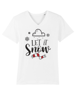 Let it Snow Red Tricou mânecă scurtă guler V Bărbat Presenter