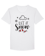 Let it Snow Red Tricou mânecă scurtă guler larg Bărbat Skater