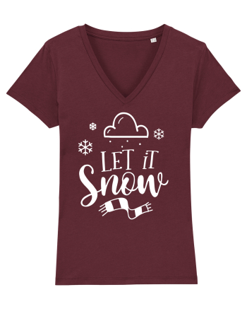 Let it Snow White Burgundy