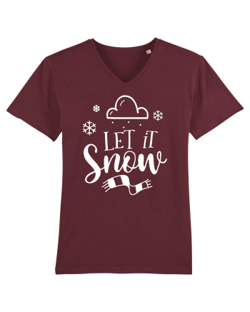 Let it Snow White Burgundy