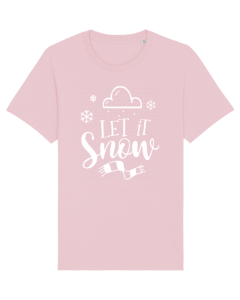 Let it Snow White Cotton Pink