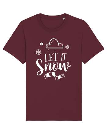 Let it Snow White Burgundy